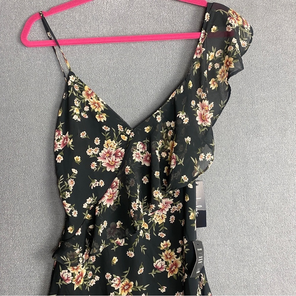 Lulus Harmonia Black Floral Print High-low Maxi Dress size S - Picture 3 of 7